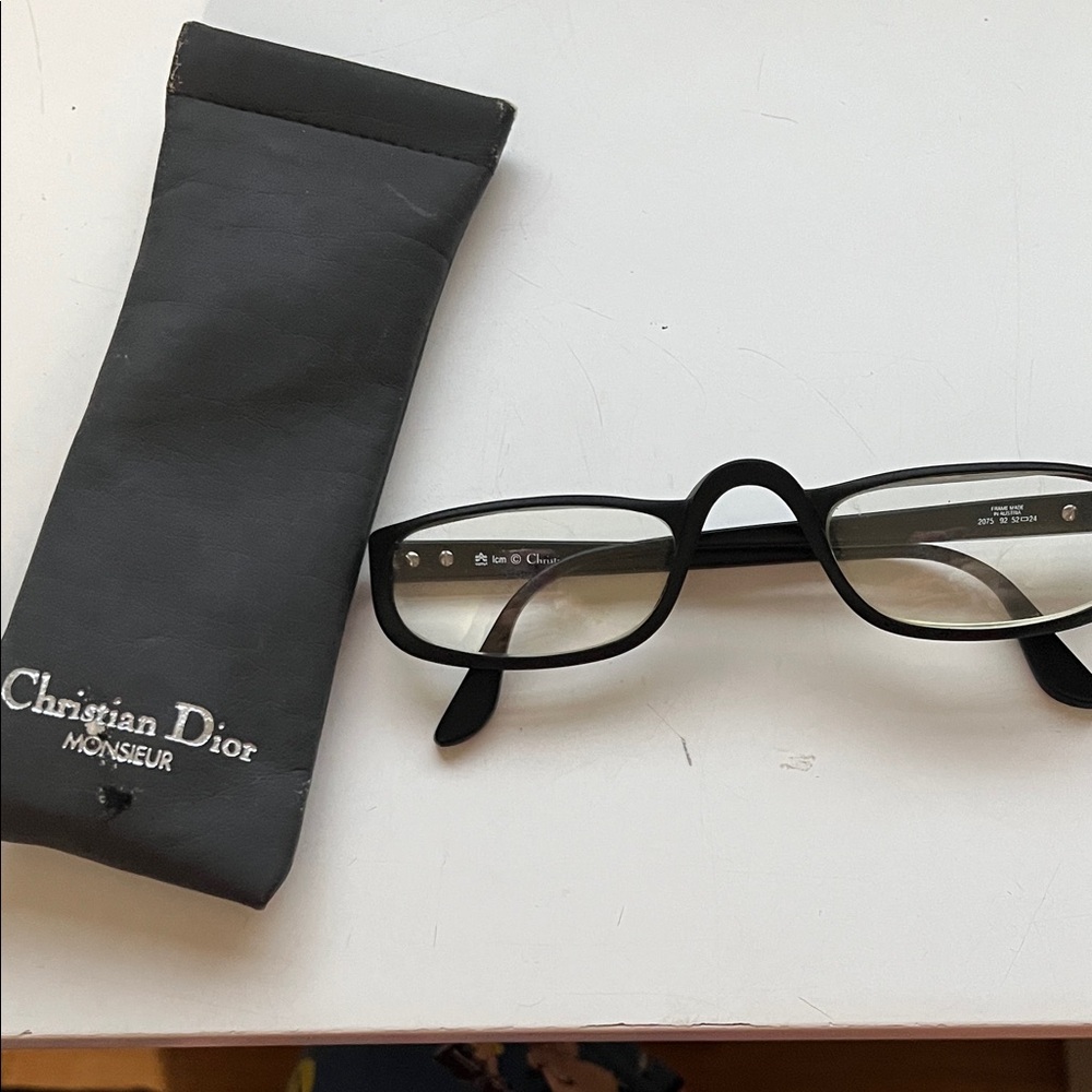 Dior Men's Black Rectangular Glasses